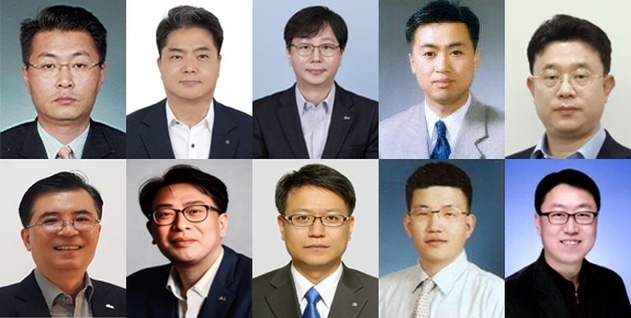 (윗줄 왼쪽부터) 신한은행 김재민 부행장, 양군길 부행장, 이봉재 부행장, 강대오 부행장, 장호식 부행장. (아랫줄 왼쪽부터) 윤준호 부행장, 최혁재 상무, 이정빈 상무, 전종수 상무, 송영신 상무. (사진=신한은행)