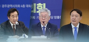 "차기 지지율, 윤석열 26.8%·이재명 25.6%·이낙연 14.6%"