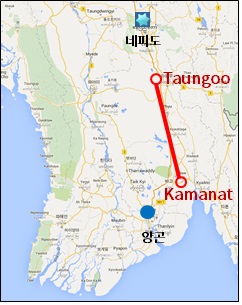 미얀마 '타웅우-카마나트' 구간 위치도. (사진= 두산건설)