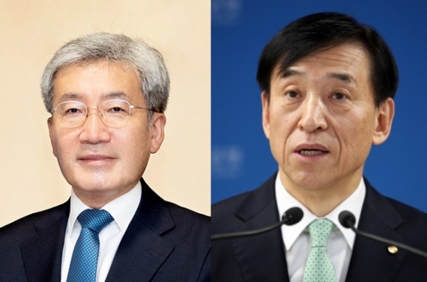 고승범 금융위원장(왼쪽)과 이주열 한국은행 총재 (사진=청와대·한국은행)