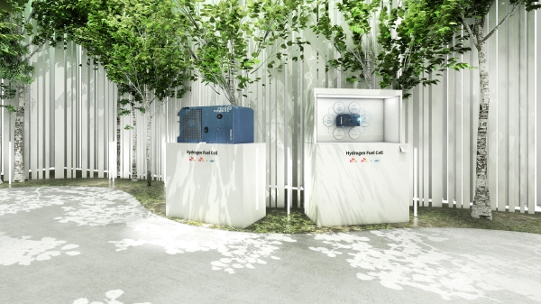 CES 2022에 전시된 플러그파워의 수소연료전지 파워팩 '젠드라이브 3000' 실물 제품 (사진=SK E&S)
