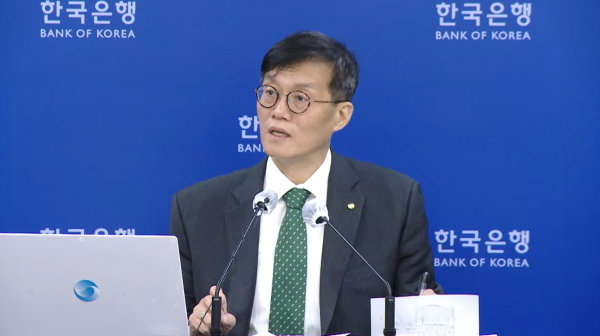 이창용 한국은행 총재가 20일 서울 중구 한국은행에서 열린 기자간담회에서 발언하고 있다. (사진=한국은행)