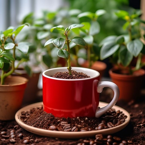 커피박을 활용한 친환경 조경 토양개량제를 사용한 화분 (사진=포스코이앤씨)