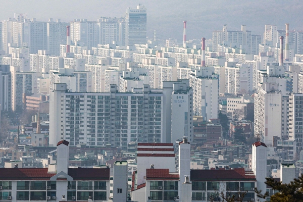 1월 31일 서울 일대의 아파트 모습. (사진=연합)