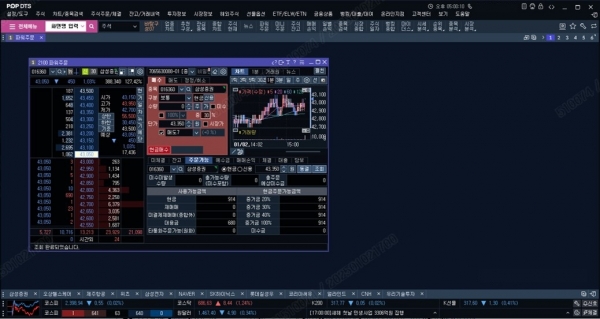 삼성증권 전문트레이더용 홈트레이딩 시스템 'POP DTS' 화면 (사진=삼성증권)