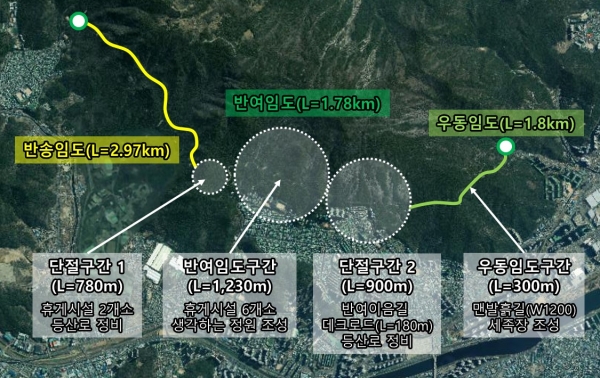 장산누리길 지도. (사진=부산해운대구)