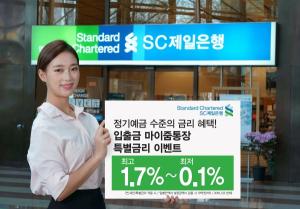 [이벤트] SC제일銀 마이줌통장 신규 가입시 年 1.70% 특별금리