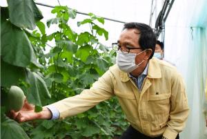 이병호 aT 사장, 폭우피해 수출용 멜론 재배농가 점검 